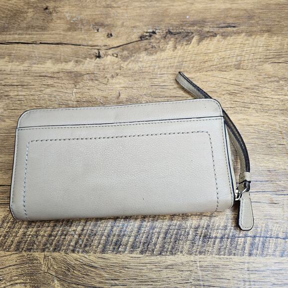 COACH tan wristlet wallet card holder change purse - Picture 2 of 7